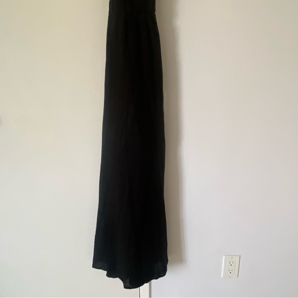 NWT BLACK LINEN MAXI DRESS FOREVER 21 SZ MED - Picture 14 of 15
